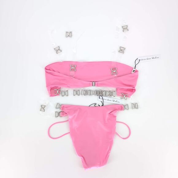 Monica Hansen Beachwear Shine Like A Diamond Pink Panther Bikini Set -Size M NWT - Picture 7 of 14